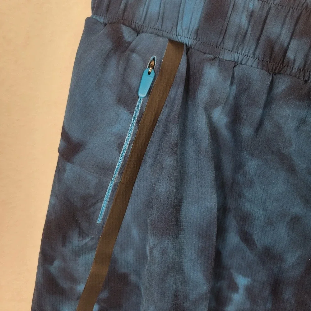 Lululemon Men's Surge Lined Shorts M blue tie-dye‎ reflective details